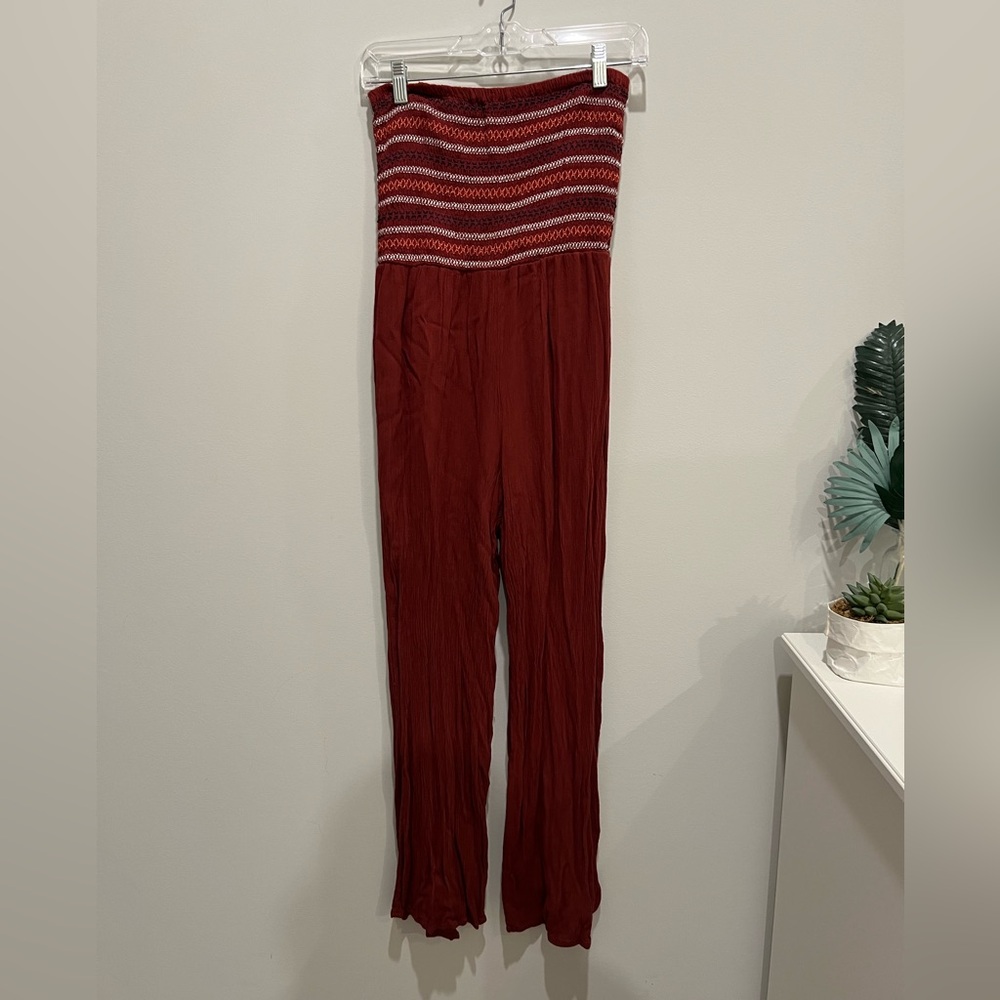 Sleeveless jumpsuit with embroidery, size S
